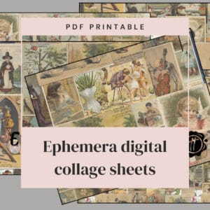 digital collage sheet listing page
